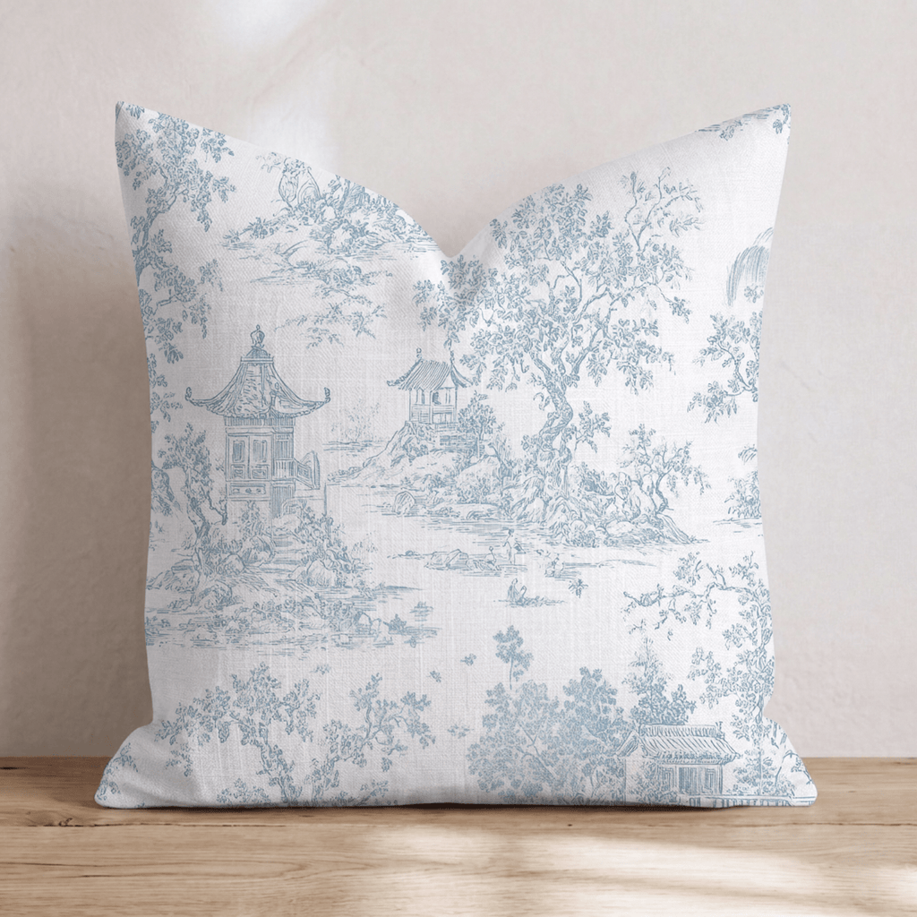 Whimsical Garden Toile Throw Pillow - Hillcroft Home