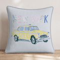 Whimsical NYC Taxi Throw Pillow - Hillcroft Home