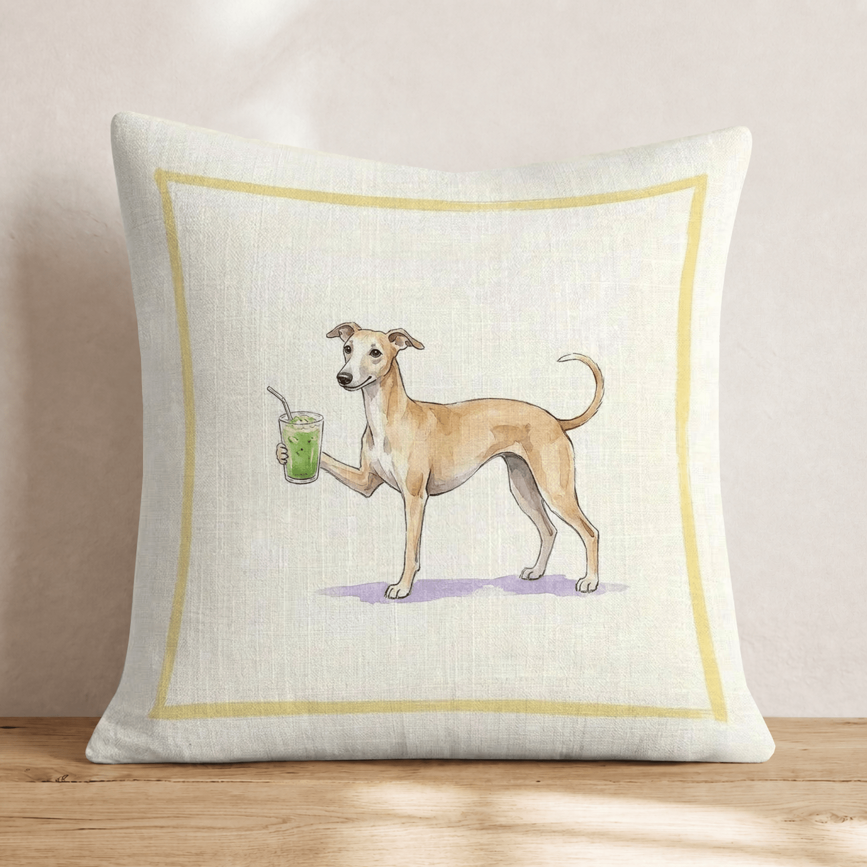Whippet Matcha Throw Pillow - Hillcroft Home