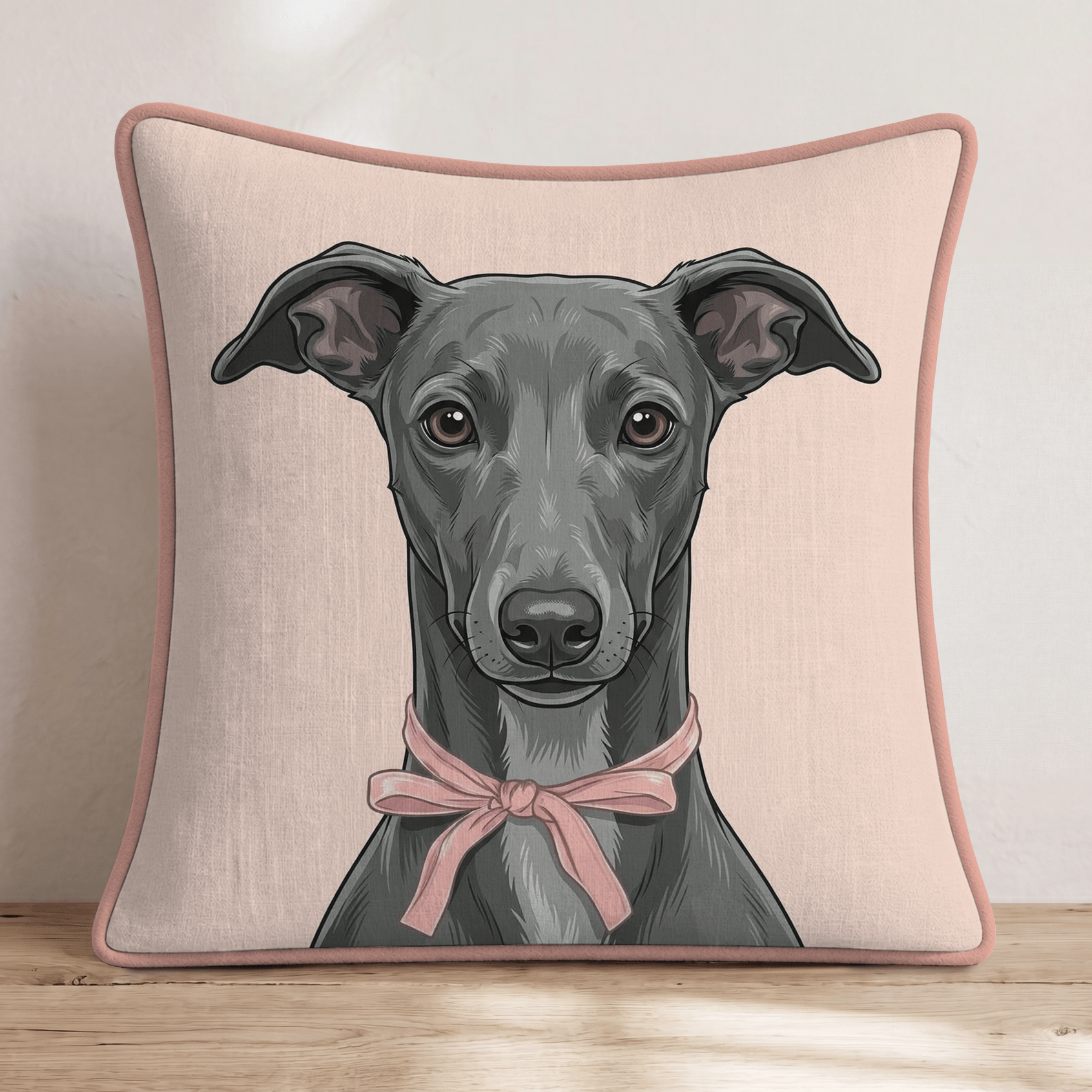 Whippet Portrait Throw Pillow - Hillcroft Home