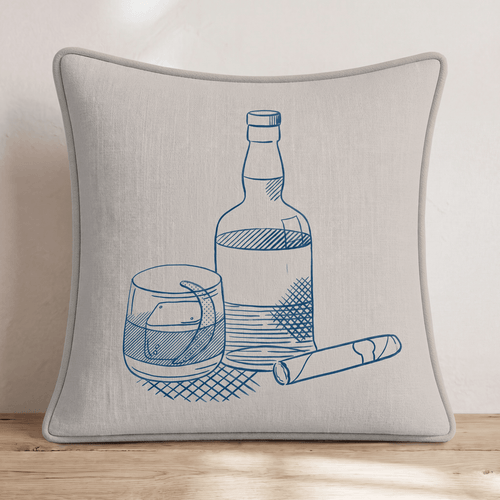 Whiskey Nights Throw Pillow - Hillcroft Home