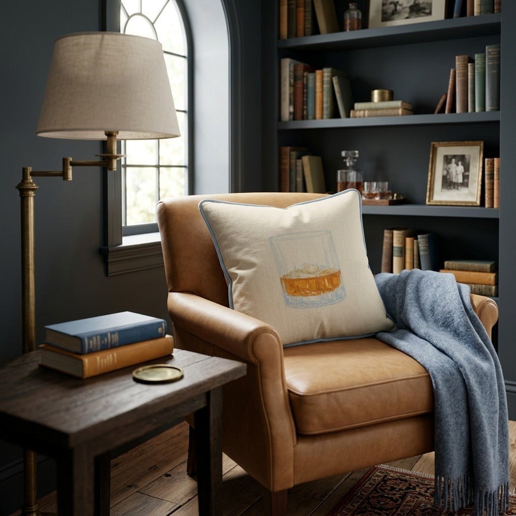 Whiskey on the Rocks Throw Pillow - Hillcroft Home