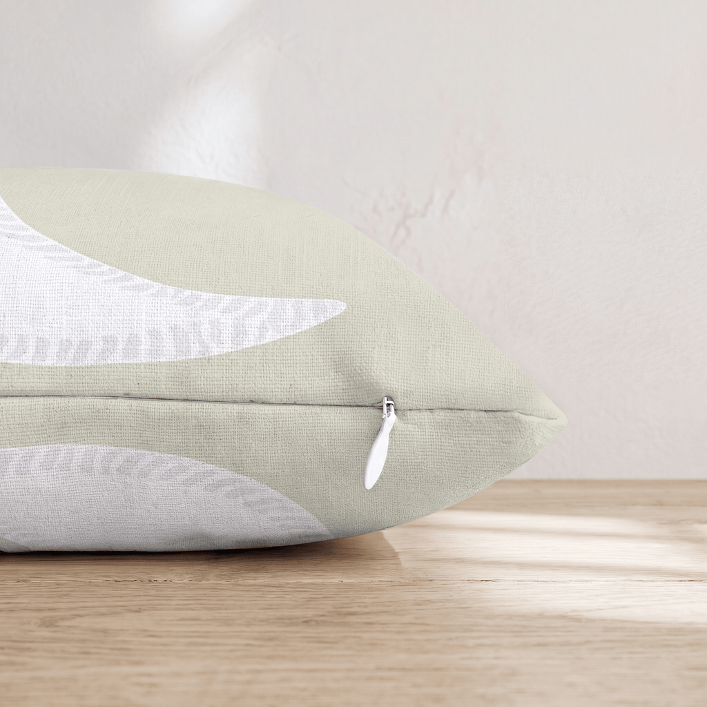 White Crescent Sage Throw Pillow - Hillcroft Home