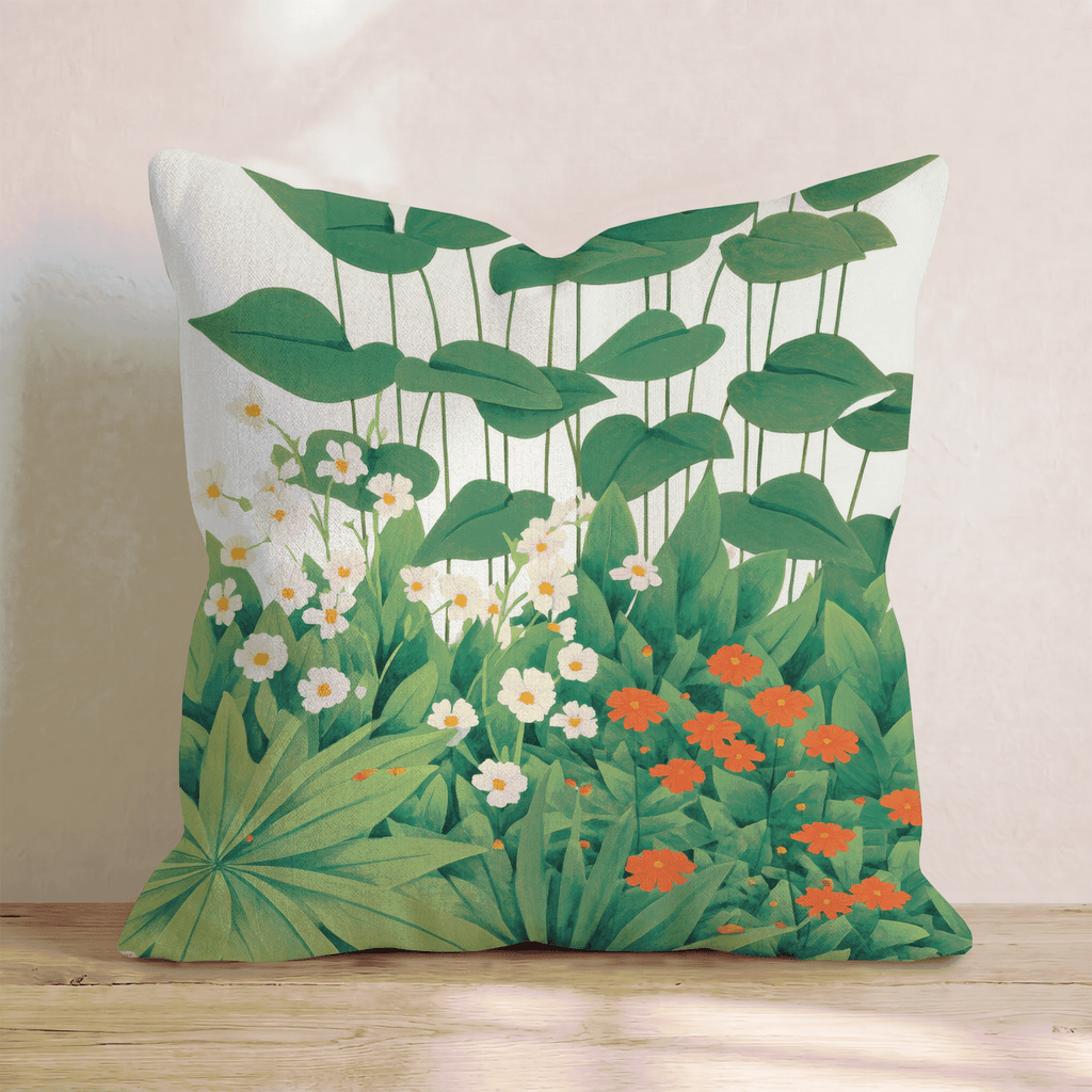 White Orange Garden Throw Pillow - Hillcroft Home
