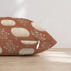 White Pumpkins on Rust Throw Pillow - Hillcroft Home