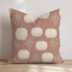 White Pumpkins on Rust Throw Pillow - Hillcroft Home