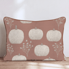 White Pumpkins on Rust Throw Pillow - Hillcroft Home