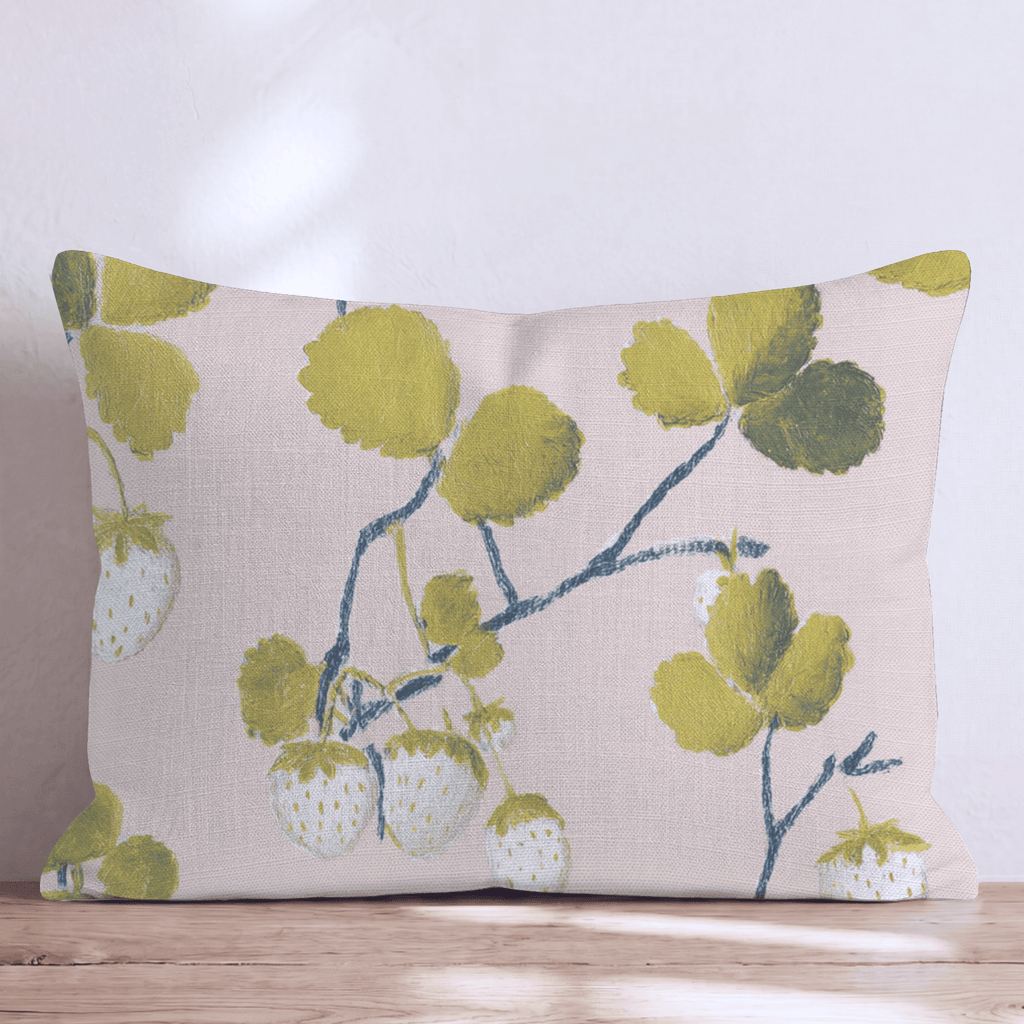 White Strawberry Throw Pillow - Hillcroft Home