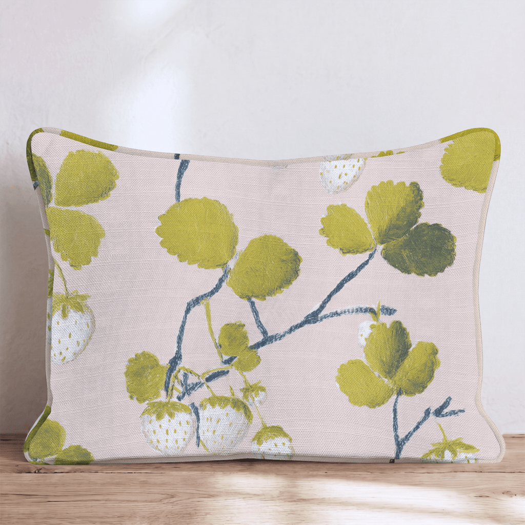 White Strawberry Throw Pillow - Hillcroft Home