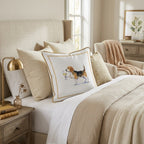 White Wine Beagle Throw Pillow - Hillcroft Home