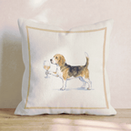 White Wine Beagle Throw Pillow - Hillcroft Home
