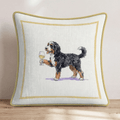 White Wine Bernedoodle Throw Pillow - Hillcroft Home