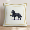 White Wine Black Goldendoodle Throw Pillow - Hillcroft Home