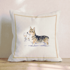 White Wine Corgi Throw Pillow - Hillcroft Home