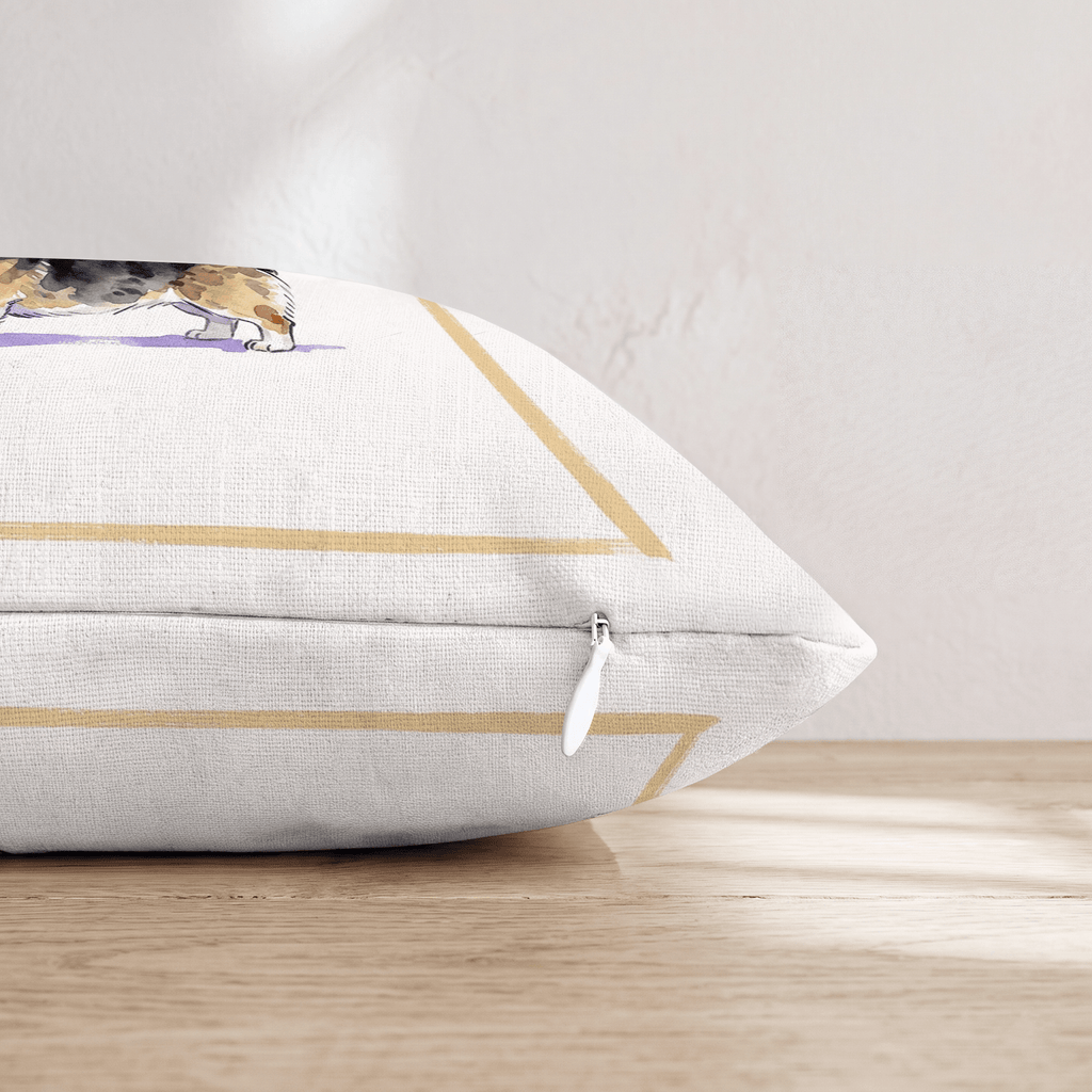 White Wine Corgi Throw Pillow - Hillcroft Home