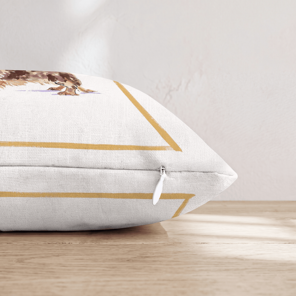 White Wine Dachshund Throw Pillow - Hillcroft Home