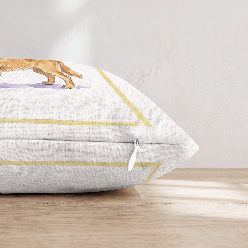 White Wine Golden Retriever Throw Pillow - Hillcroft Home