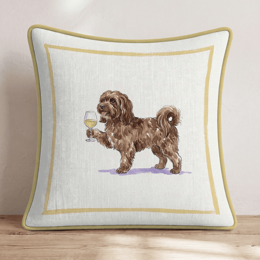 White Wine Havenese Throw Pillow - Hillcroft Home