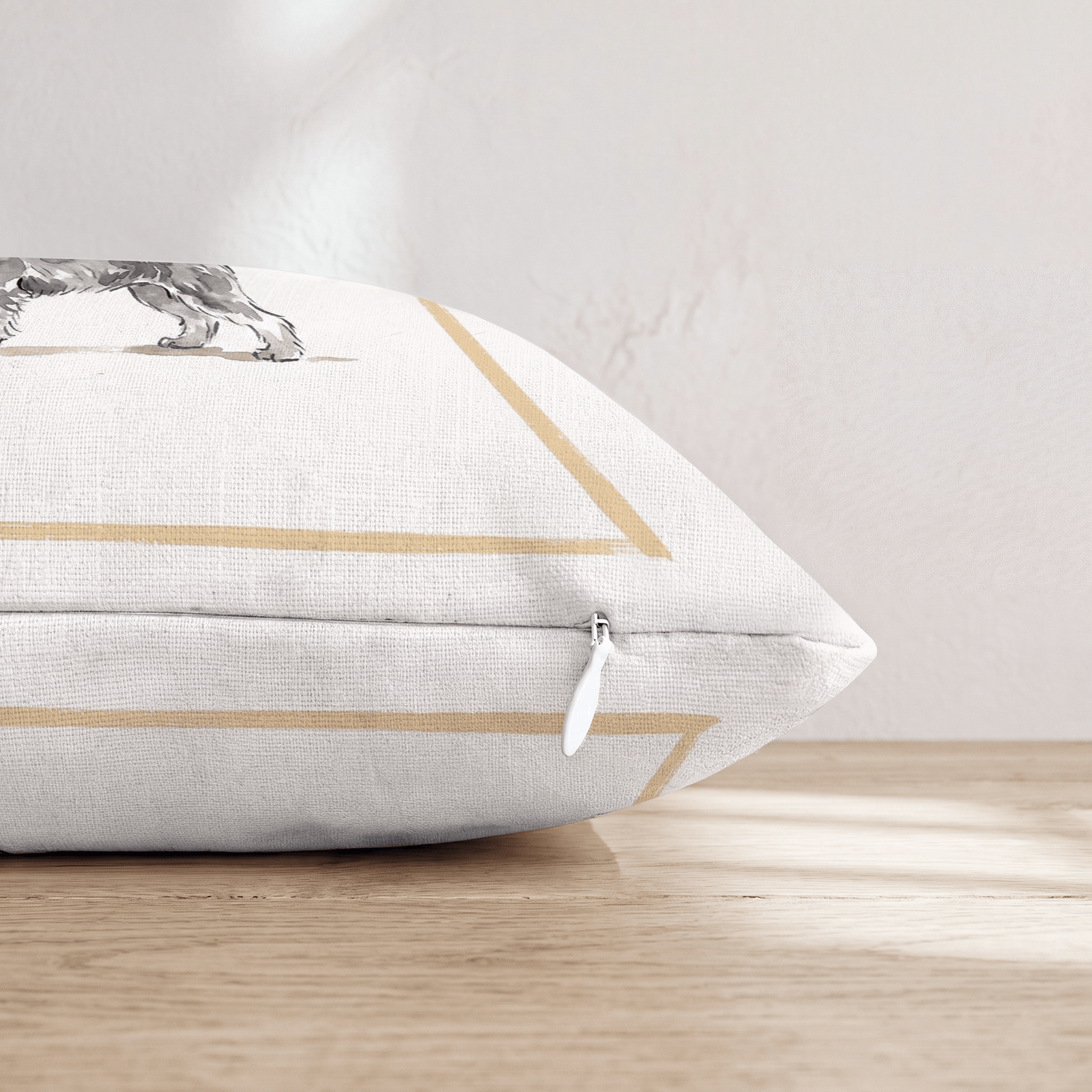 White Wine Miniature Schnauzer Throw Pillow - Hillcroft Home