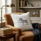 White Wine Miniature Schnauzer Throw Pillow - Hillcroft Home