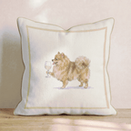 White Wine Pomeranian Throw Pillow - Hillcroft Home
