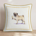 White Wine Pug Throw Pillow - Hillcroft Home