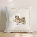 White Wine Shih Tzu Throw Pillow - Hillcroft Home