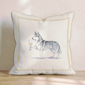 White Wine Siberian Husky Throw Pillow - Hillcroft Home