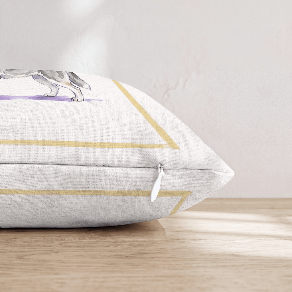 White Wine Siberian Husky Throw Pillow - Hillcroft Home