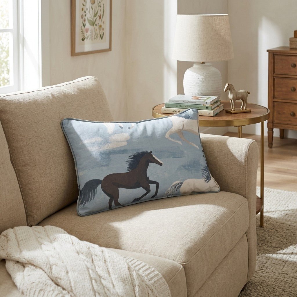 Wild Horses Throw Pillow - Hillcroft Home