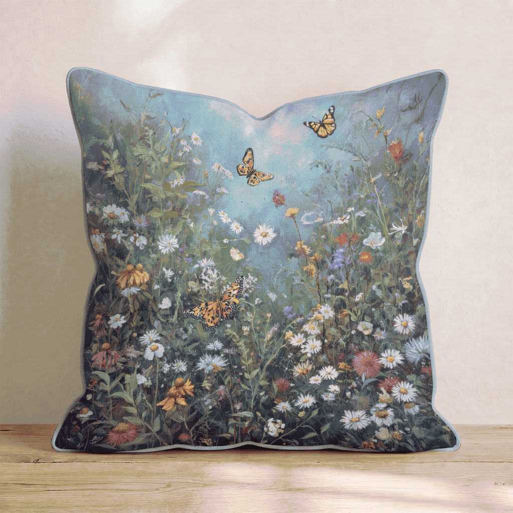 Wild Meadow Butterflies Throw Pillow - Hillcroft Home