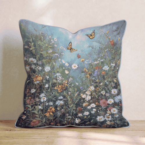 Wild Meadow Butterflies Throw Pillow - Hillcroft Home