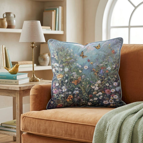 Wild Meadow Butterflies Throw Pillow - Hillcroft Home