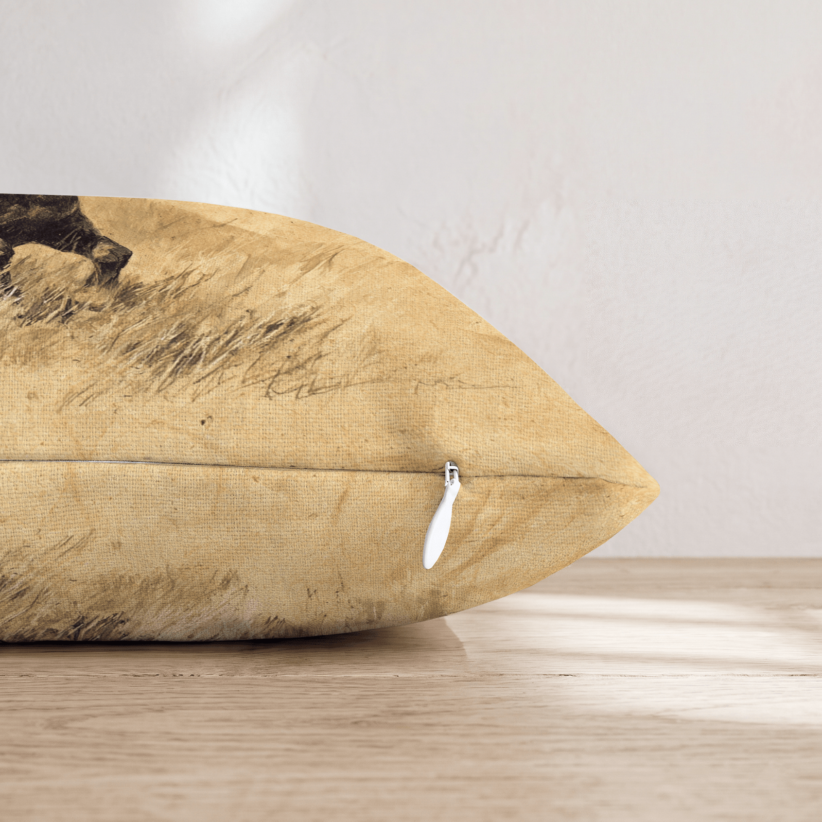Wild Mustang Sepia Throw Pillow - Hillcroft Home