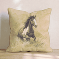 Wild Mustang Sepia Throw Pillow - Hillcroft Home