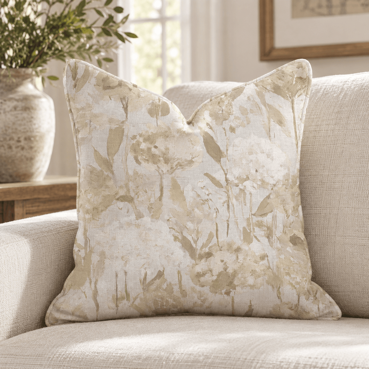 Wildflower Field Fawn Throw Pillow throw pillow - Hillcroft Home
