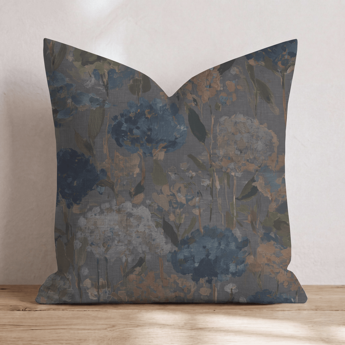 Wildflower Field Smoke Throw Pillow throw pillow - Hillcroft Home