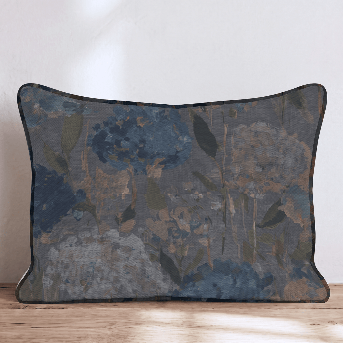 Wildflower Field Smoke Throw Pillow throw pillow - Hillcroft Home
