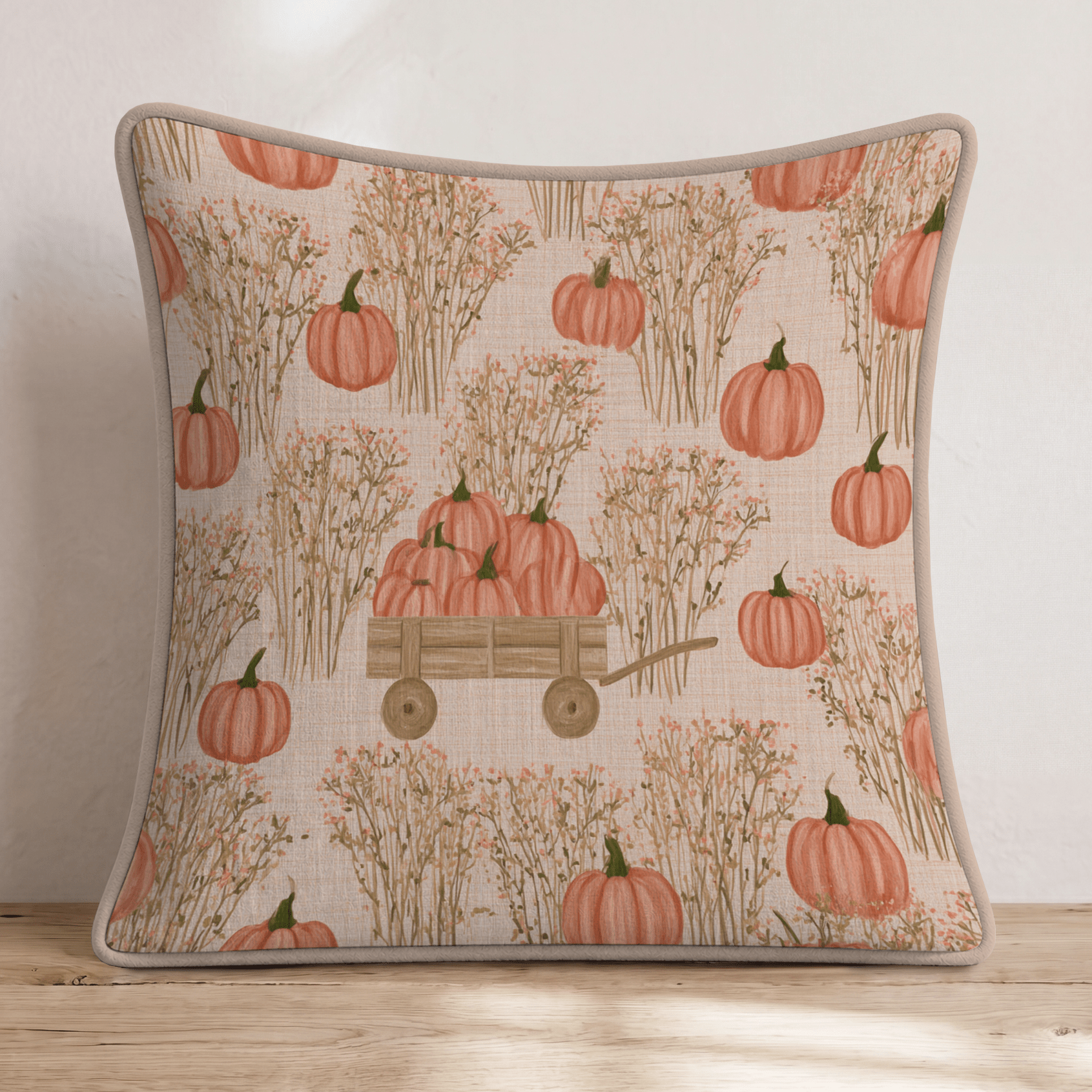 Wildflower Wagon Throw Pillow - Hillcroft Home