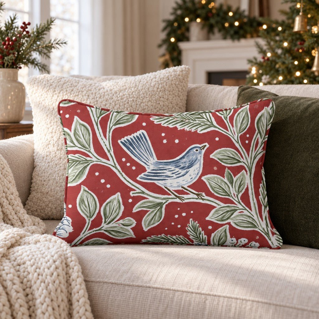 Windsor Holly Throw Pillow throw pillow - Hillcroft Home