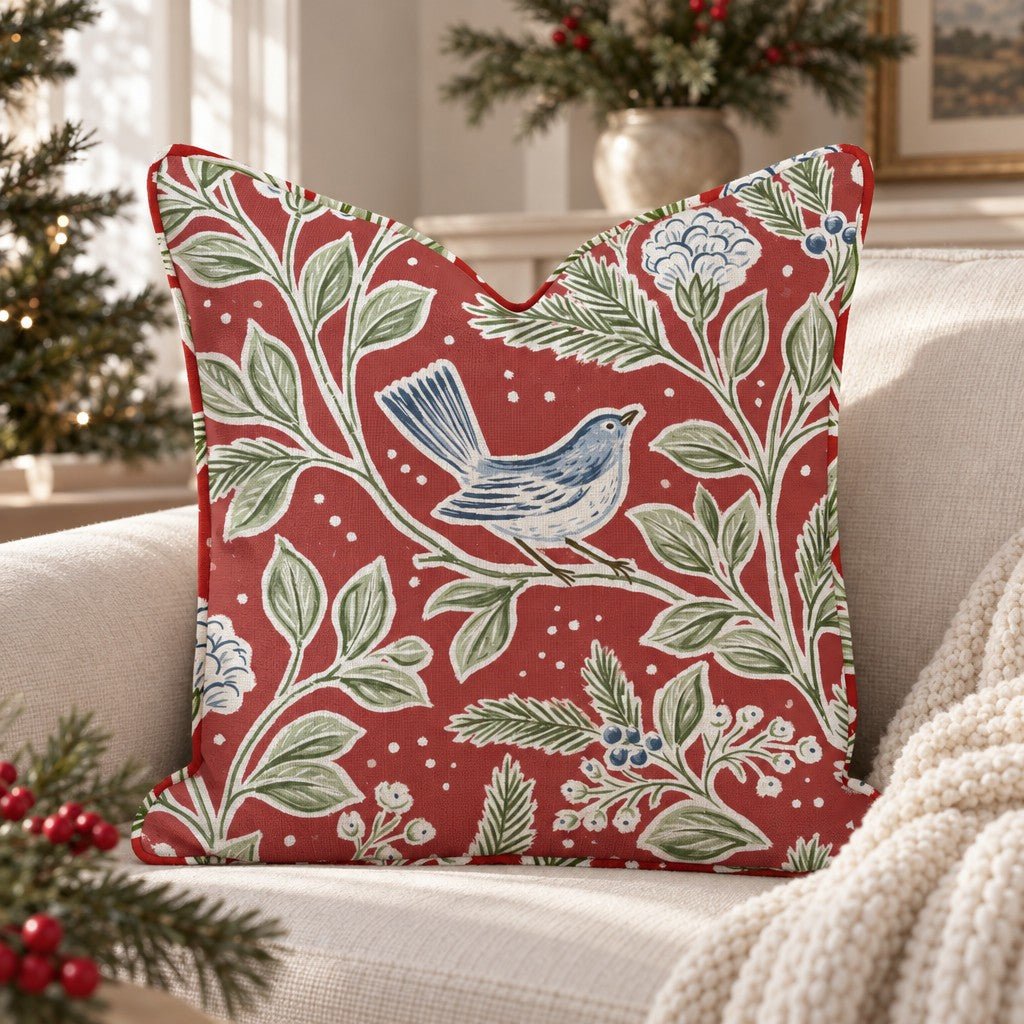 Windsor Holly Throw Pillow throw pillow - Hillcroft Home