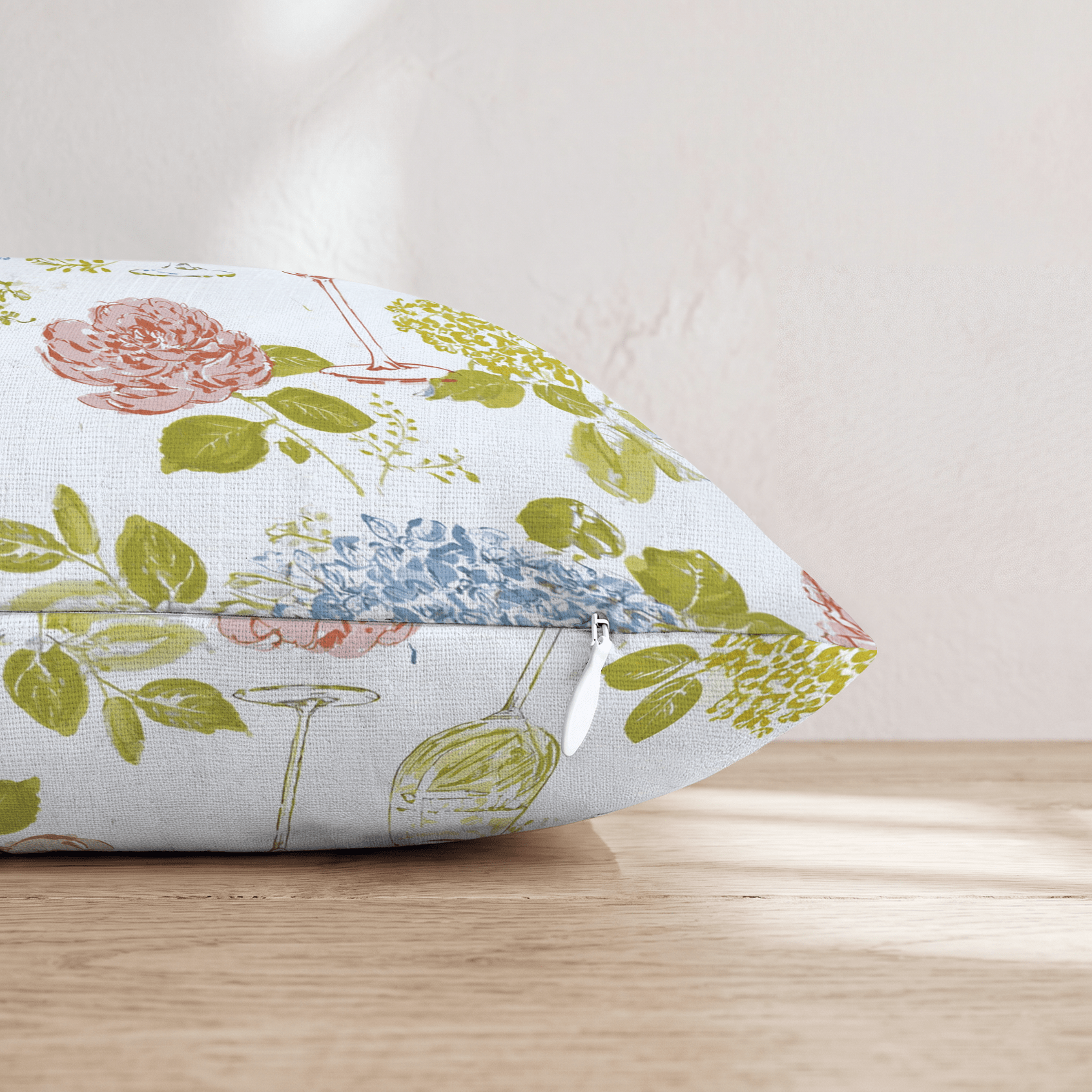 Wine Floral Throw Pillow - Hillcroft Home