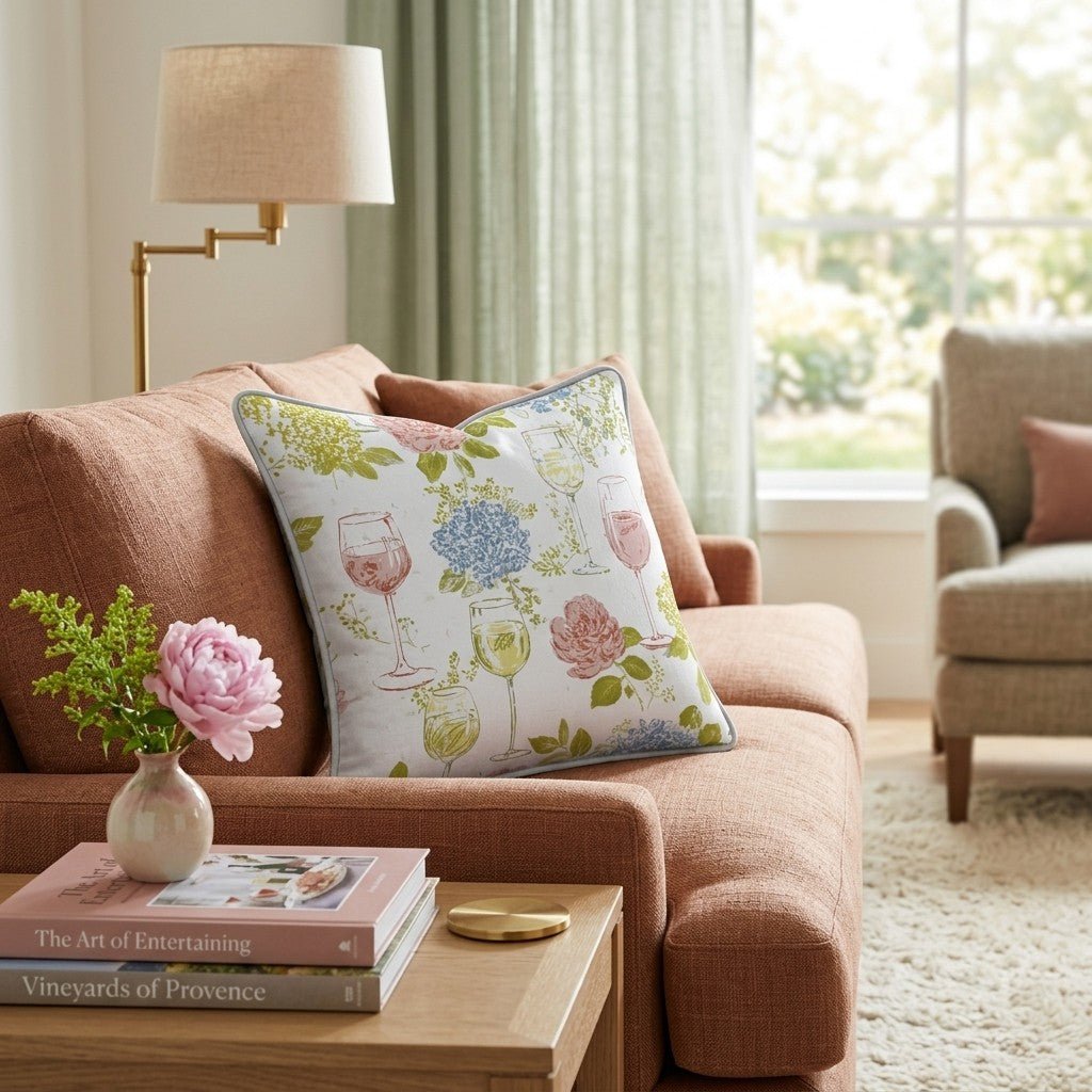 Wine Floral Throw Pillow - Hillcroft Home