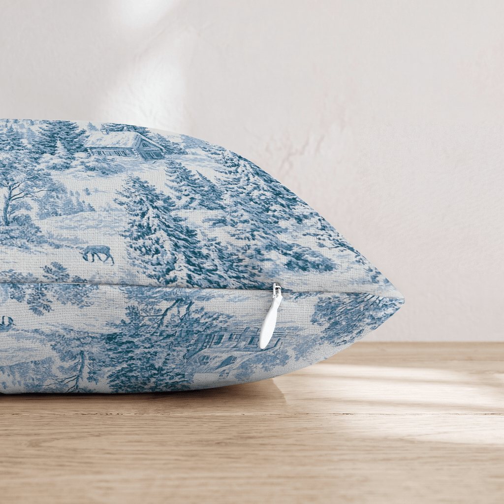 Winter Christmas Toile Throw Pillow - Hillcroft Home