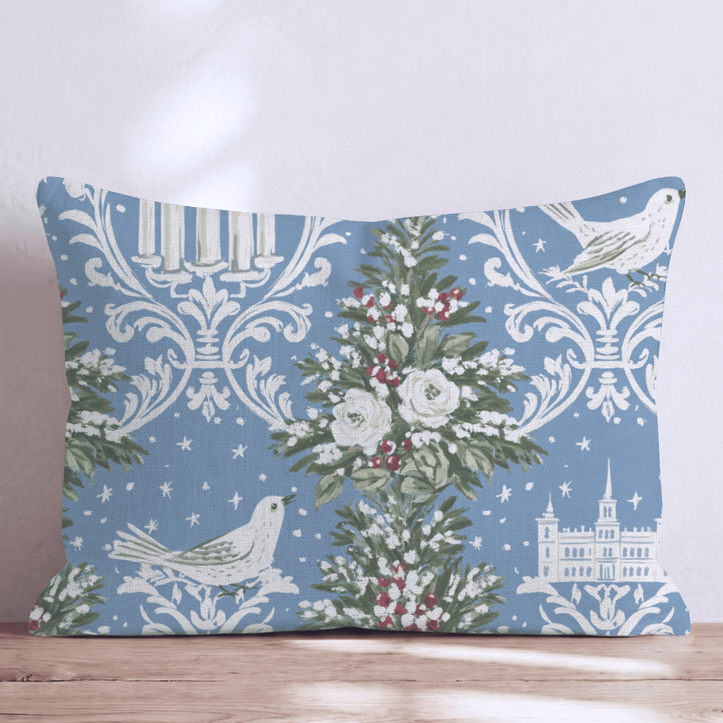 Winter Damask Throw Pillow throw pillow - Hillcroft Home
