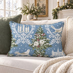 Winter Damask Throw Pillow throw pillow - Hillcroft Home