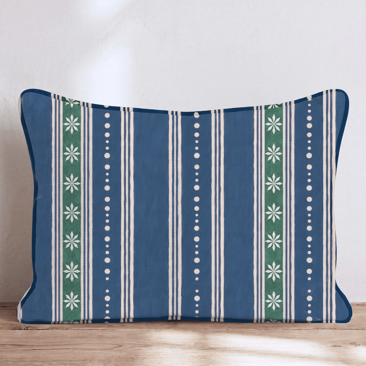 Winter Gala Holly in Navy Throw Pillow throw pillow - Hillcroft Home