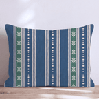 Winter Gala Holly in Navy Throw Pillow throw pillow - Hillcroft Home