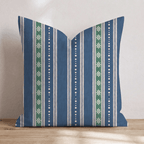 Winter Gala Holly in Navy Throw Pillow throw pillow - Hillcroft Home