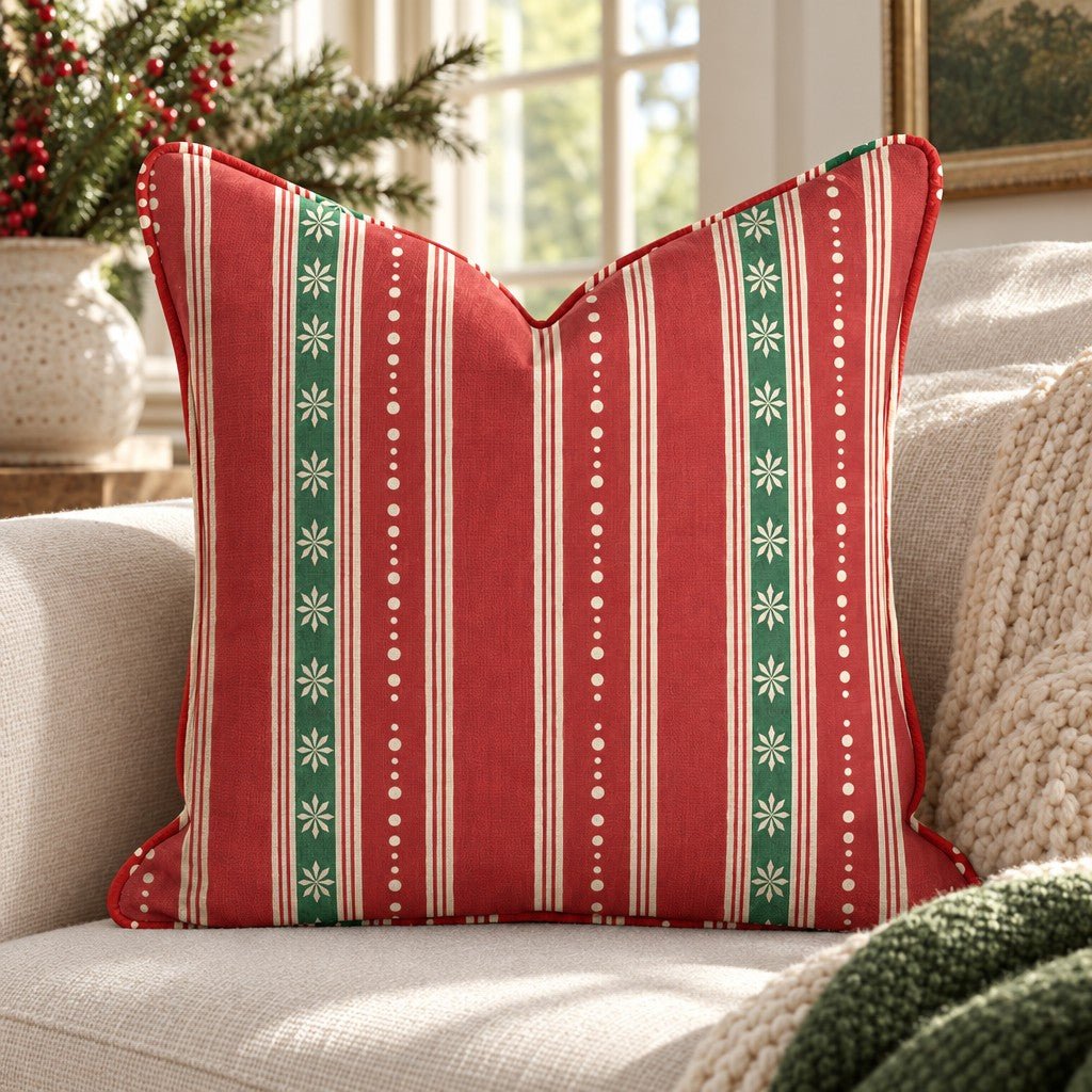 Winter Gala Holly Throw Pillow throw pillow - Hillcroft Home